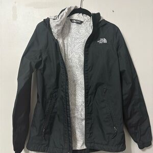The North Face Black and White Raincoat Patterned Jacket